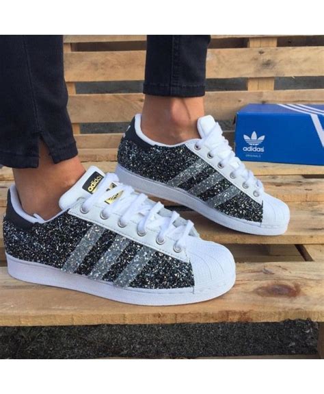 adidas Superstar Glitter Athletic Shoes for Women 